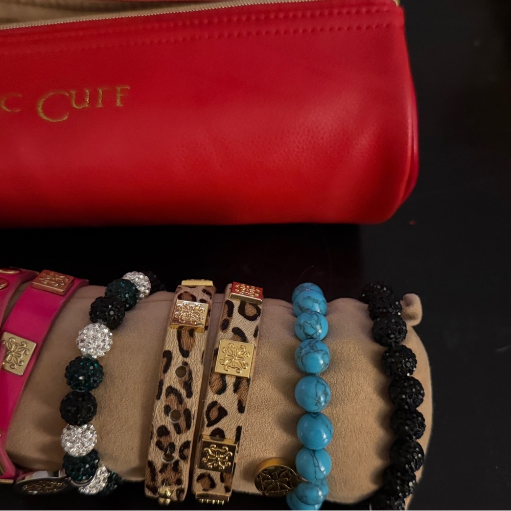 Rustic Cuff Multicolor Bracelet Collection with Red Pouch - Picture 5 of 5